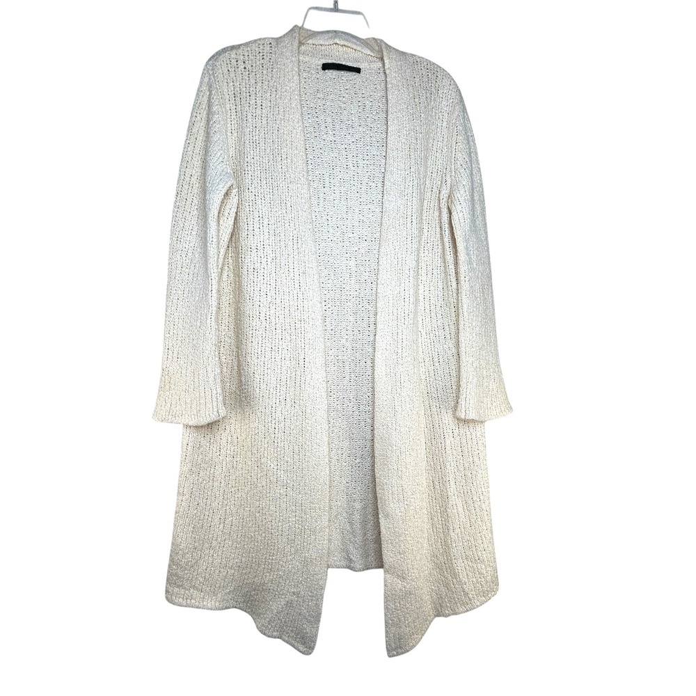 JENNI KAYNE Duster Sweater Womens Size XS Cream Wool Silk Blend